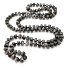 Load image into Gallery viewer, Hand-Knotted Long Faceted Labradorite Beaded Necklace
