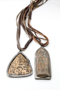 Large Buddha Charm on Leather -Buddha Collection-