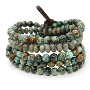 African Turquoise Stone Luxury Stack Bracelet - BL-AF2