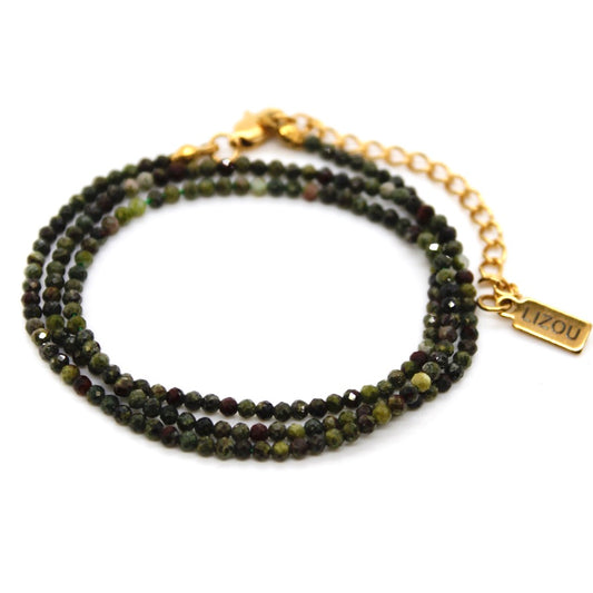 Short Mini Blood Dragon Stone Stone Necklace - N9-200BD