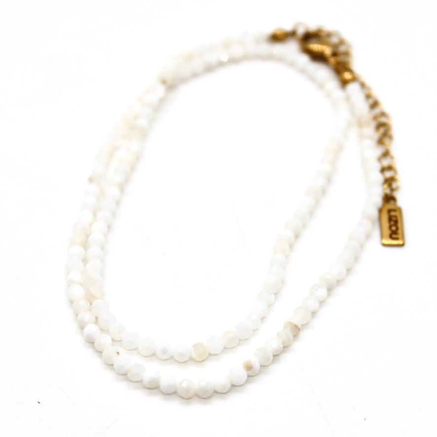 Short Pearl Oysters Simple Stone Necklace - N9-200PO