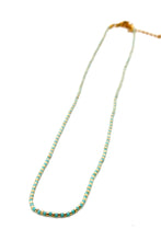 Load image into Gallery viewer, Gold and Turquoise Miyuki Seed Bead Necklace  -French Flair Collection-
