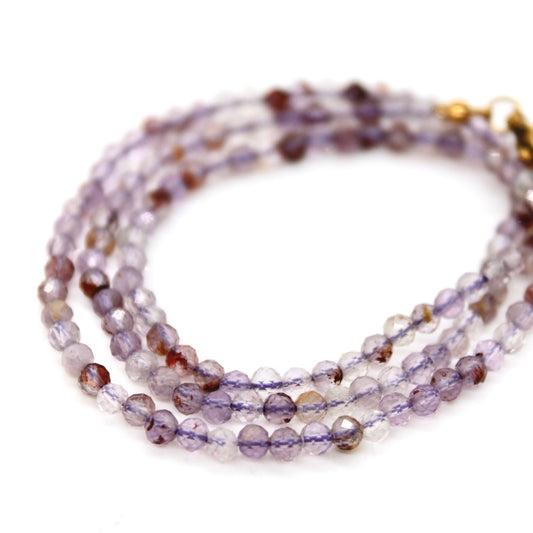 Short Amethyst Phantom Stone Necklace - N9-200AQ