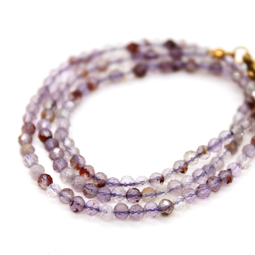 Short Amethyst Phantom Stone Necklace - N9-200AQ