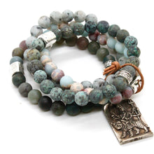 Load image into Gallery viewer, Chunky Stone Bracelet with Durga Brass Deity Pendant -The Buddha Collection- BL-M28-SL
