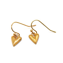 Load image into Gallery viewer, Mini Gold Heart Earrings - E9-107
