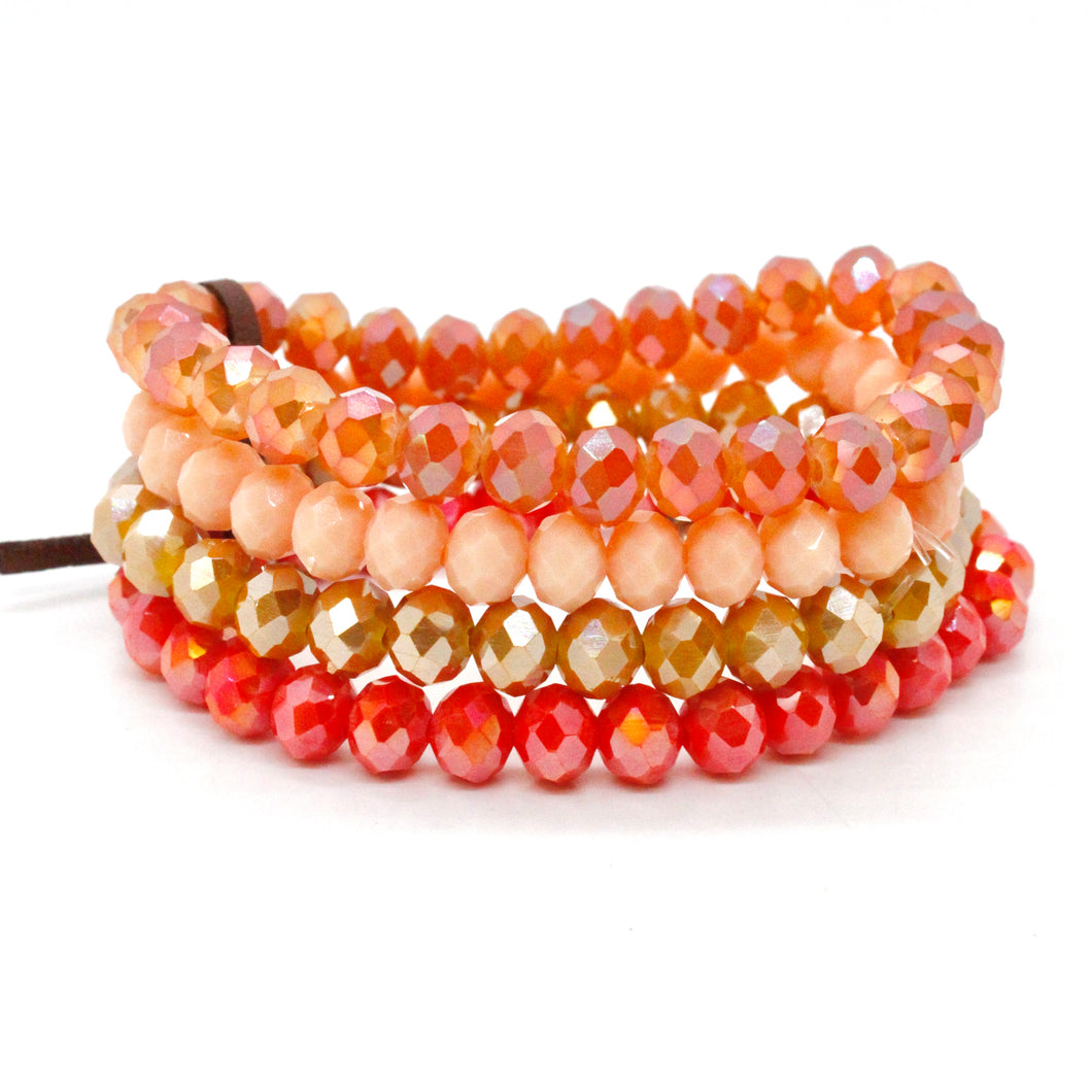 Set of 4 Glass Stack Bracelets - BC-300I