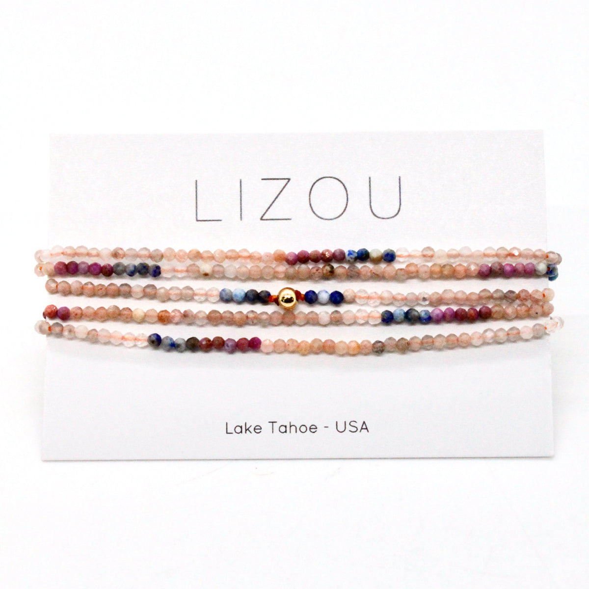 Delicate Faceted Mini Semi Precious Stone Mix Beaded Necklace - N9-004