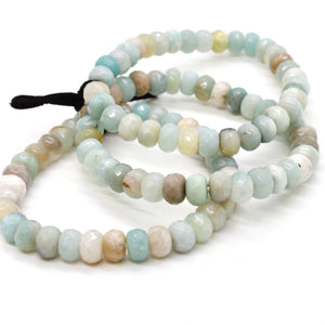 Faceted Amazonite Three Strand Bracelet -Stone Collection- BL-AZ1