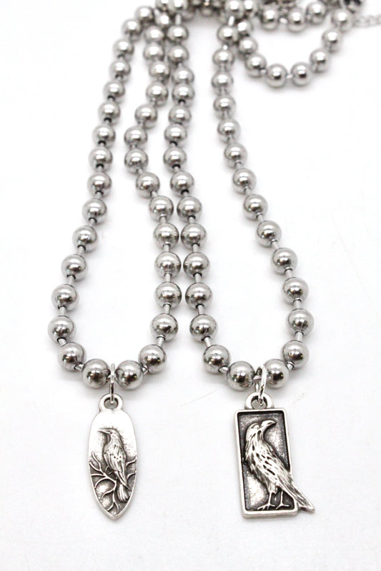 Mini Bird Charm Silver Chain Necklace