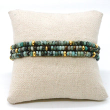 Load image into Gallery viewer, African Turquoise + Gold Bracelet Bundle
