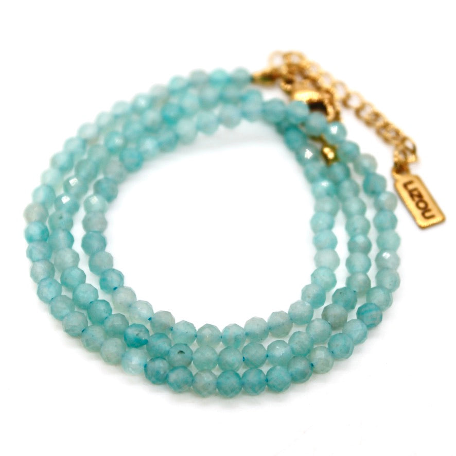 Short Amazonite Simple Stone Necklace - N9-200AZ