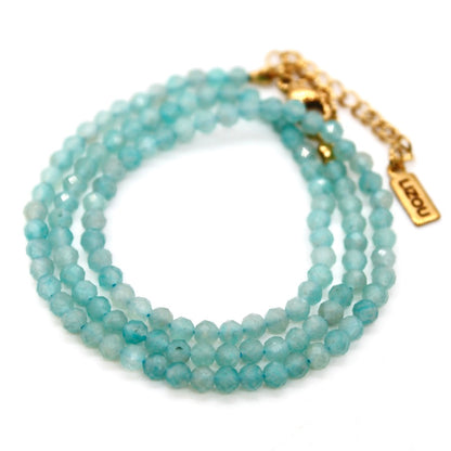 Short Amazonite Simple Stone Necklace - N9-200AZ