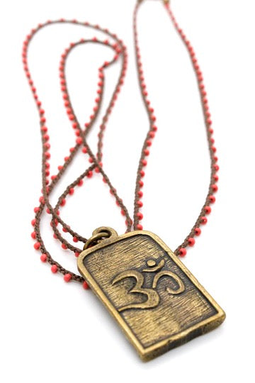 Buddha Necklace 42 - Long Buddha Crochet Necklace - One of a Kind -