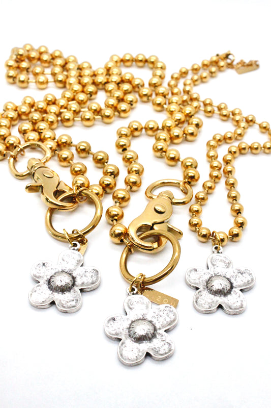 Simple Daisy Pendant Convertible Gold Chain Necklace