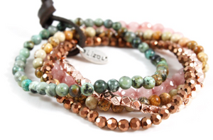 Semi Precious Stone Mix Luxury Stack Bracelet - BL-Dirt