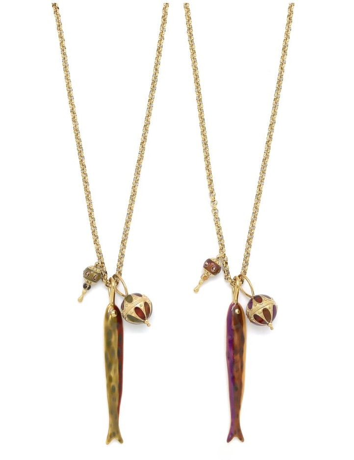 Long Fish Pendant Necklace - N2-2656
