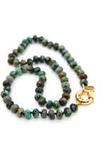 Load image into Gallery viewer, Hand-Knotted Short African Turquoise Beaded Necklace - NLS-AT
