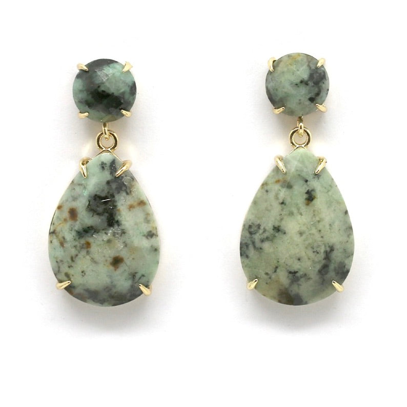 Simple Large African Turquoise Drop - E4-328