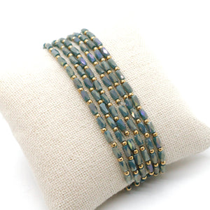 Glass and Gold Stackable Faceted Bracelet -French Flair Collection-