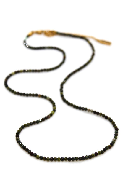 Short Mini Blood Dragon Stone Stone Necklace - N9-200BD