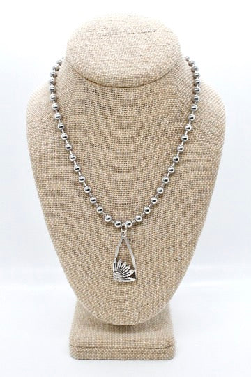 Daisy Cutout Pendant Convertible Silver Chain Necklace