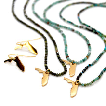 Load image into Gallery viewer, Florida State Mini Stone Gold Charm Necklace
