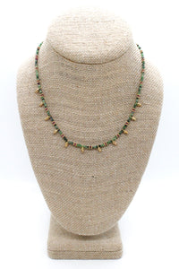Short Mini Charm Ruby Zoisite Necklace - N2-2611RZ