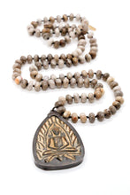Load image into Gallery viewer, Silver Leaf Jasper Large Buddha Necklace -Buddha Collection-
