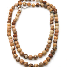 Load image into Gallery viewer, Hand Knotted Faceted Picture Jasper Bead Necklace - NL-JP
