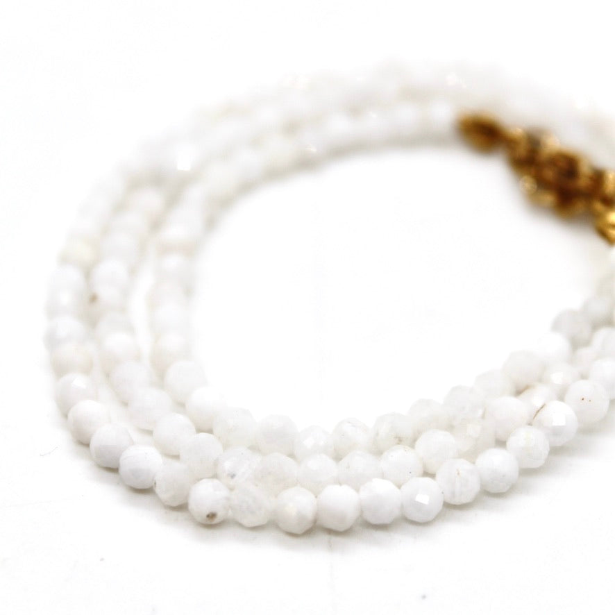 Short Moonstone Simple Stone Necklace - N9-200MS