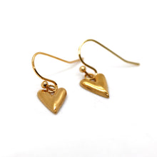 Load image into Gallery viewer, Mini Gold Heart Earrings - E9-107
