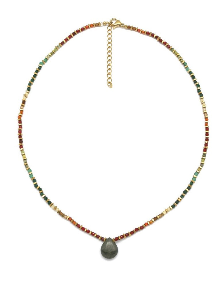 Pyrite Drop Stone Necklace - N2-2582