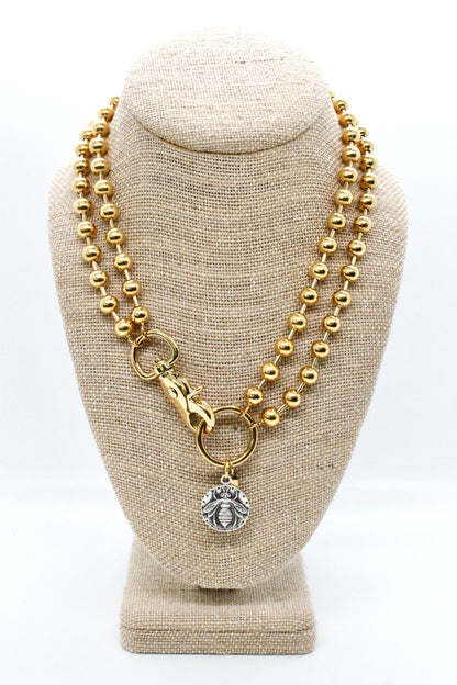 Bee Pendant Convertible Gold Chain Necklace