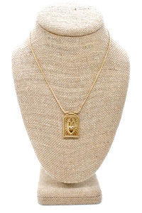 24K Gold Plate Burning Heart Charm Necklace