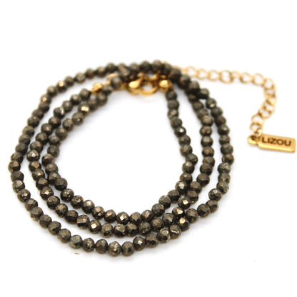 Short Pyrite Stone Necklace - N9-200PY
