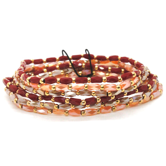 Glass and Gold Stackable Faceted Bracelet -French Flair Collection-