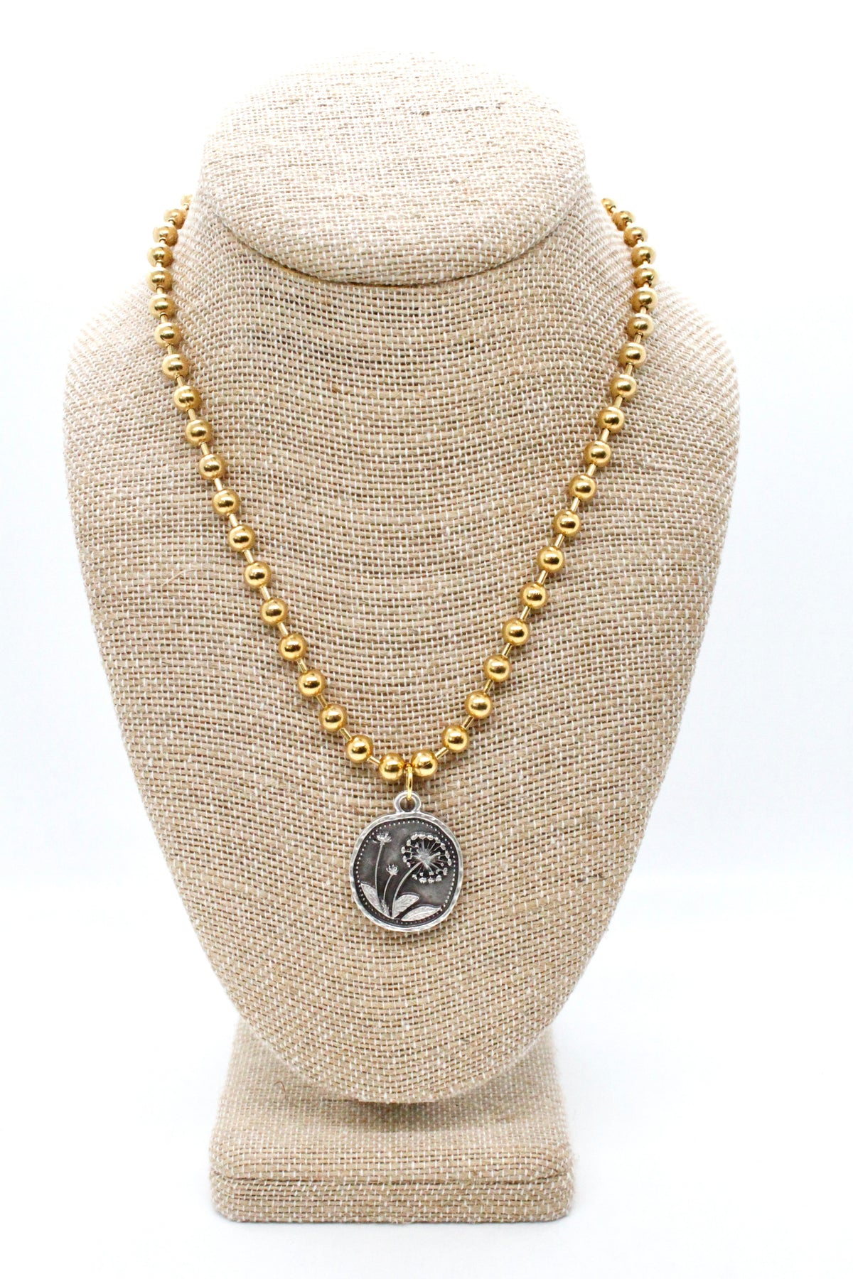 Dandelion Pendant Convertible Gold Chain Necklace