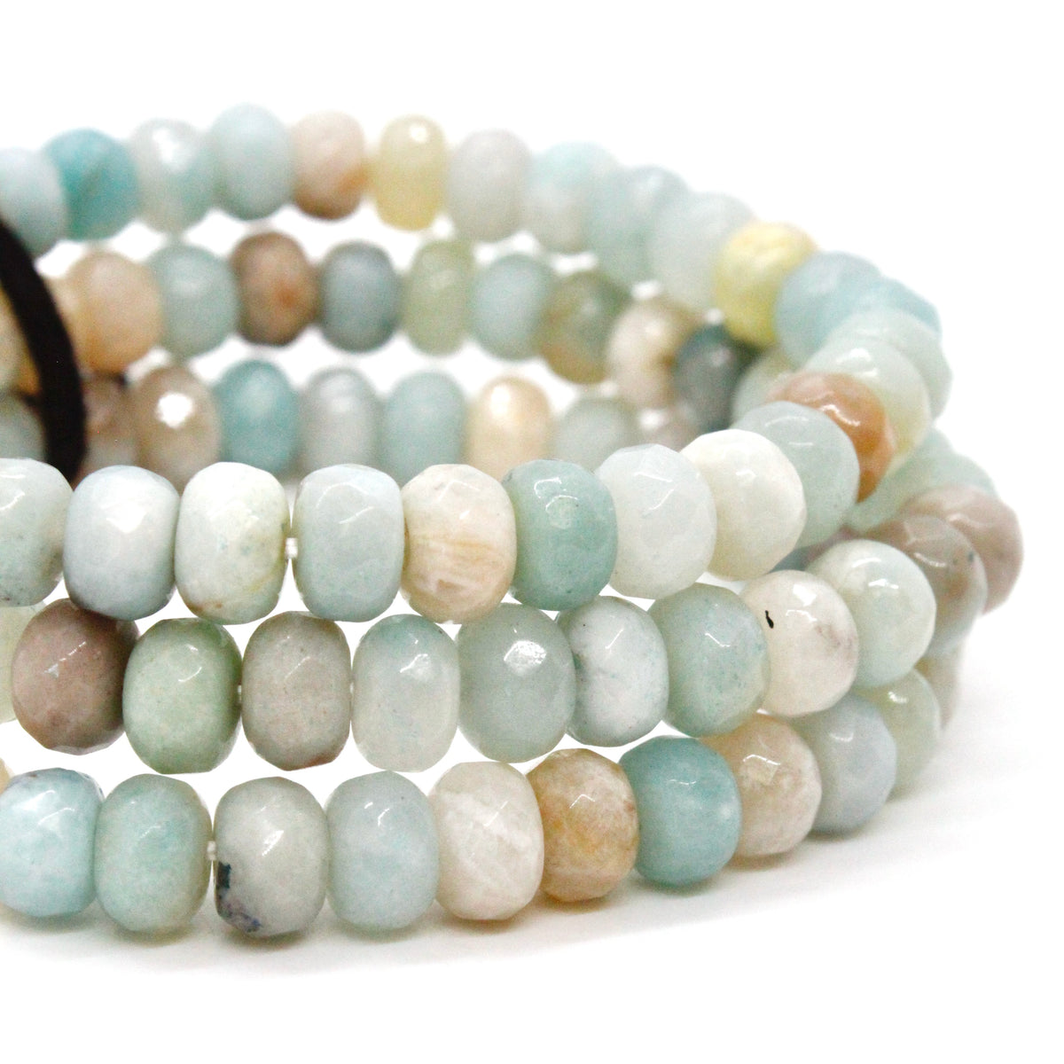 Faceted Amazonite Three Strand Bracelet -Stone Collection- BL-AZ1