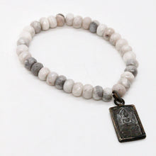 Load image into Gallery viewer, White Lace Agate Buddha Bracelet -Buddha Collection-
