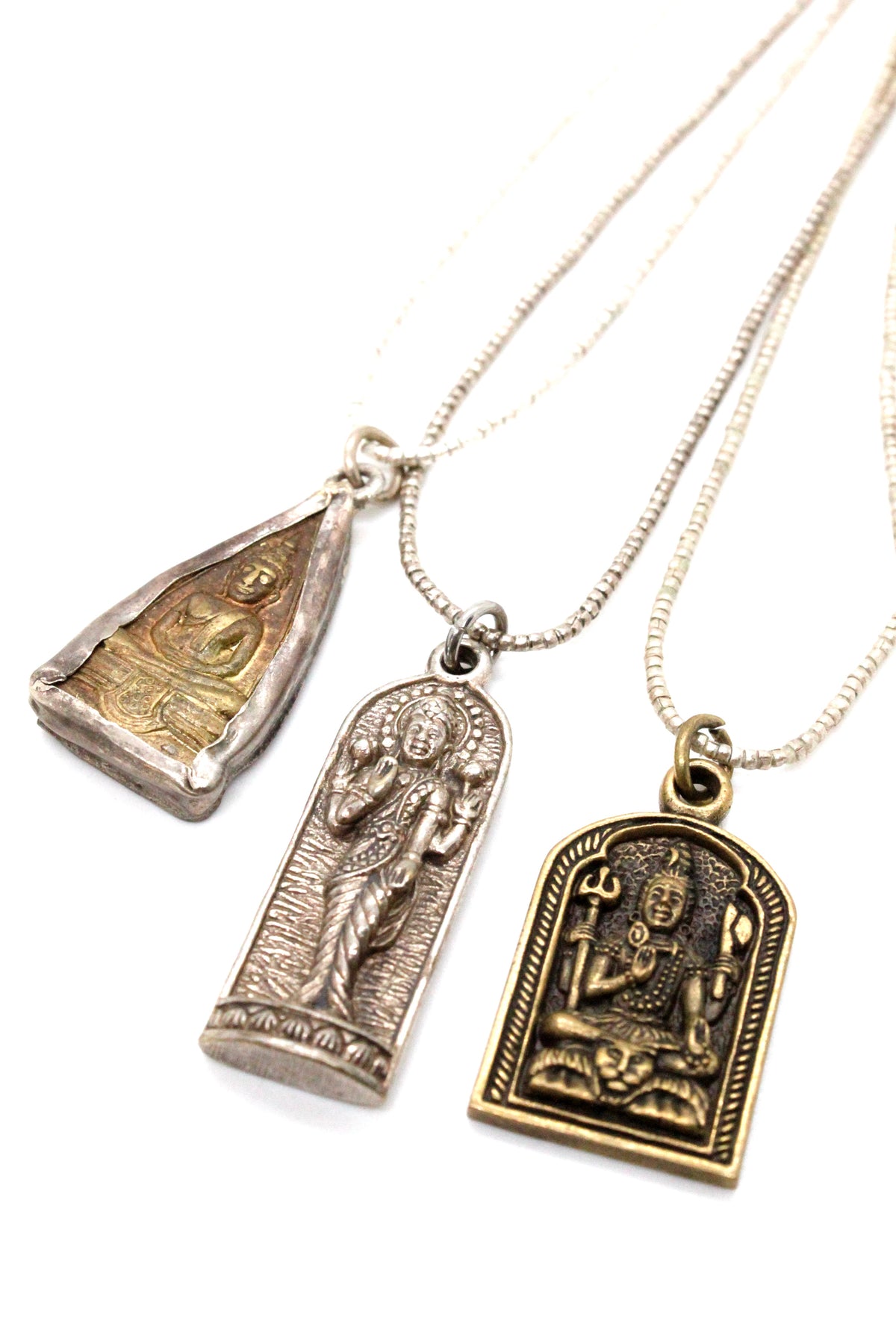 Buddha Necklace 12 - Reversible African Beads - One of a Kind -