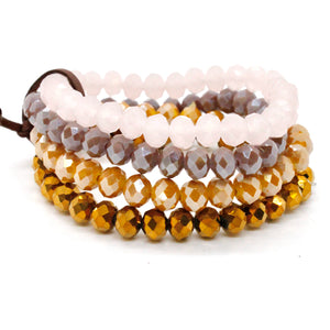 Set of 4 Glass Stack Bracelets - BC-300