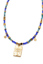 Load image into Gallery viewer, Evil Eye Turquoise Navy Charm Necklace - N2-2620
