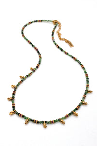 Short Mini Charm Ruby Zoisite Necklace - N2-2611RZ