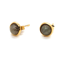 Load image into Gallery viewer, Mini Gold and Labradorite Post Earrings -French Flair Collection-
