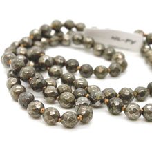 Load image into Gallery viewer, Hand Knotted Faceted Pyrite Bead Necklace - NL-PY
