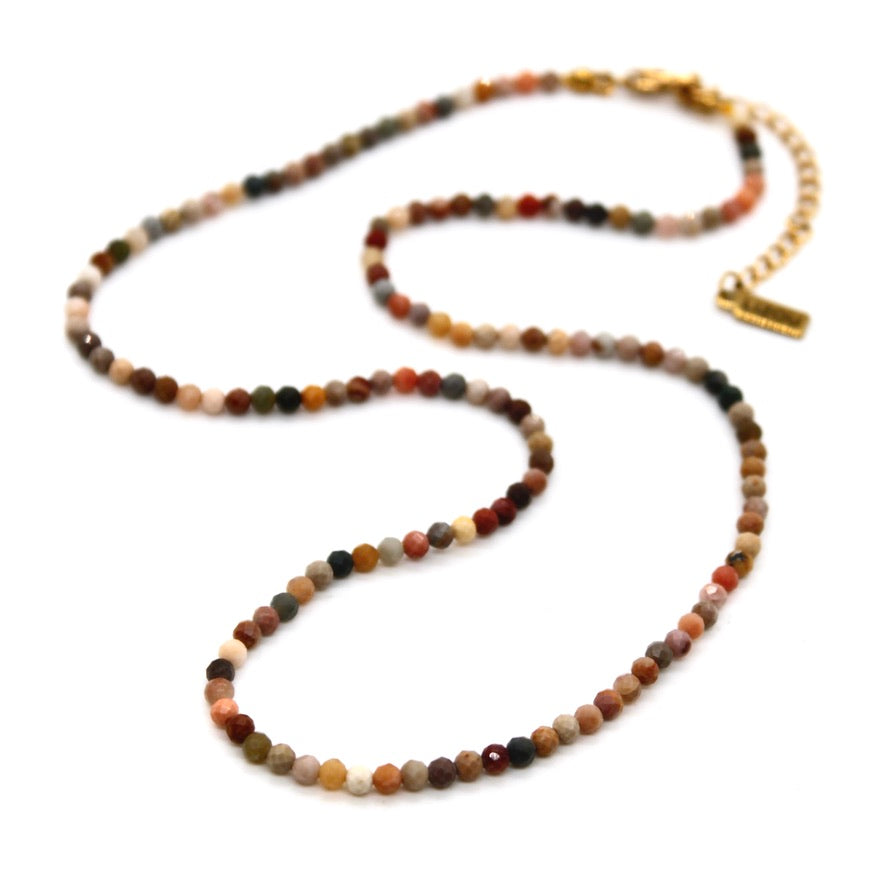 Short Alxa Agate Stone Necklace - N9-200AX