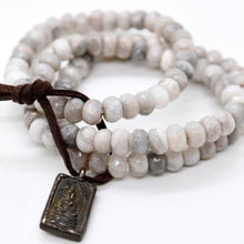 Load image into Gallery viewer, Faceted White Lace Jasper Buddha Charm Bracelet -Buddha Collection-
