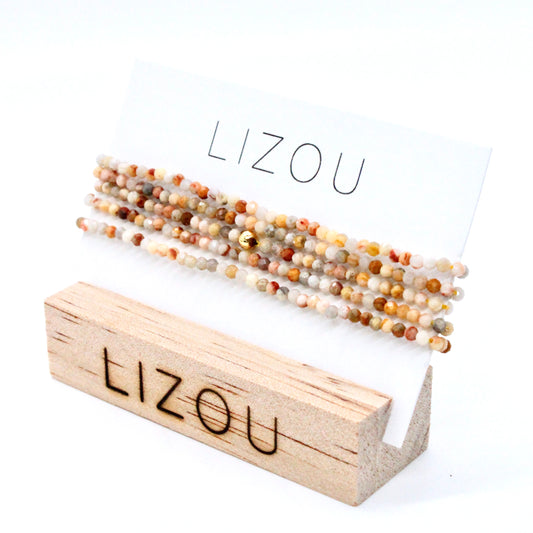 Delicate Faceted Mini Semi Precious Stone Beaded Necklace - N9-101