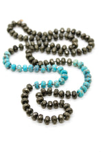 Load image into Gallery viewer, Hand-Knotted Ocean Jasper and Pyrite Beaded Necklace - NL-PYJP
